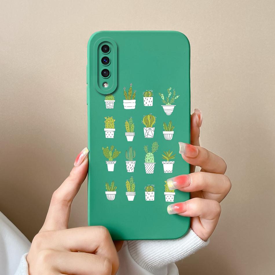 For Samsung Galaxy A50 A50S Phone Case Cartoon Liquid Silicone Full Coverage Anti Drop Shell For Samsung A 50 A50 S Bumper Funda