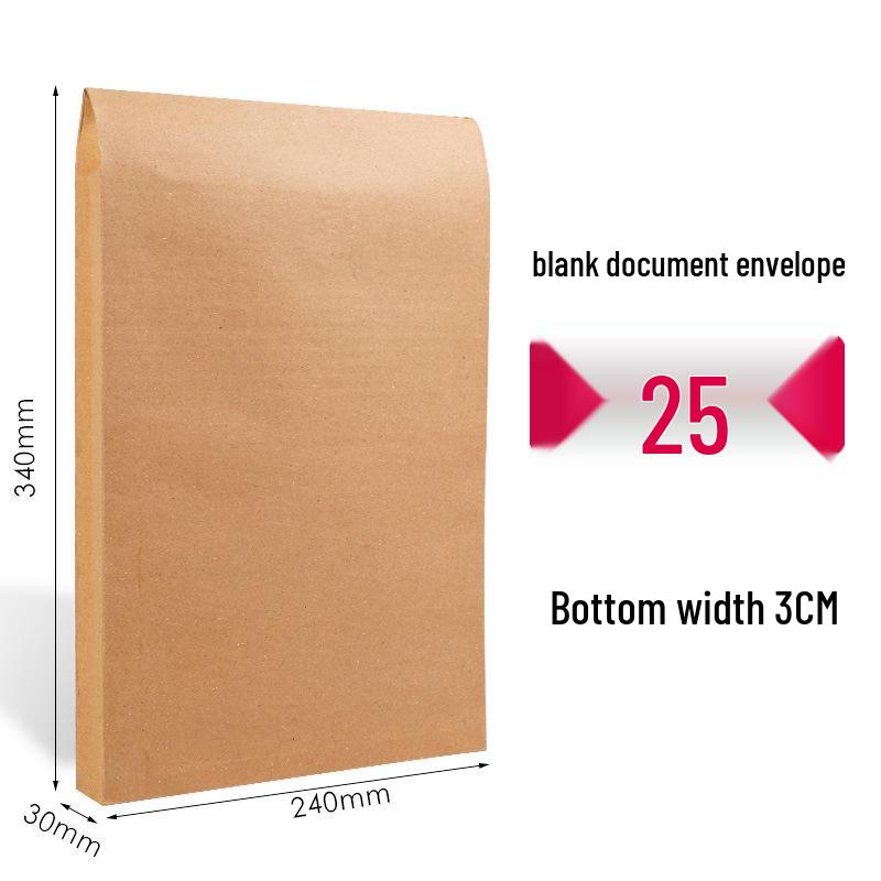 Thick Kraft Paper Manila Envelope File Folder A3/A4 Large Capacity Office Storage Bag