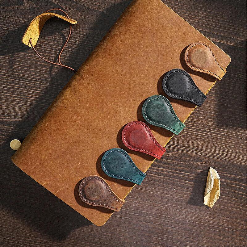 Magnetic Leather Bookmark Hand-Made Bookmark Creative Book Holder Memo Mark Wi