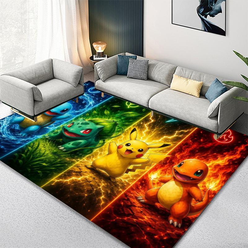 Pikachu Anime-Pokemon Carpet Rug for Living Room Bedroom Home Sofa Decoration,Kids play Non-slip Floor Mat