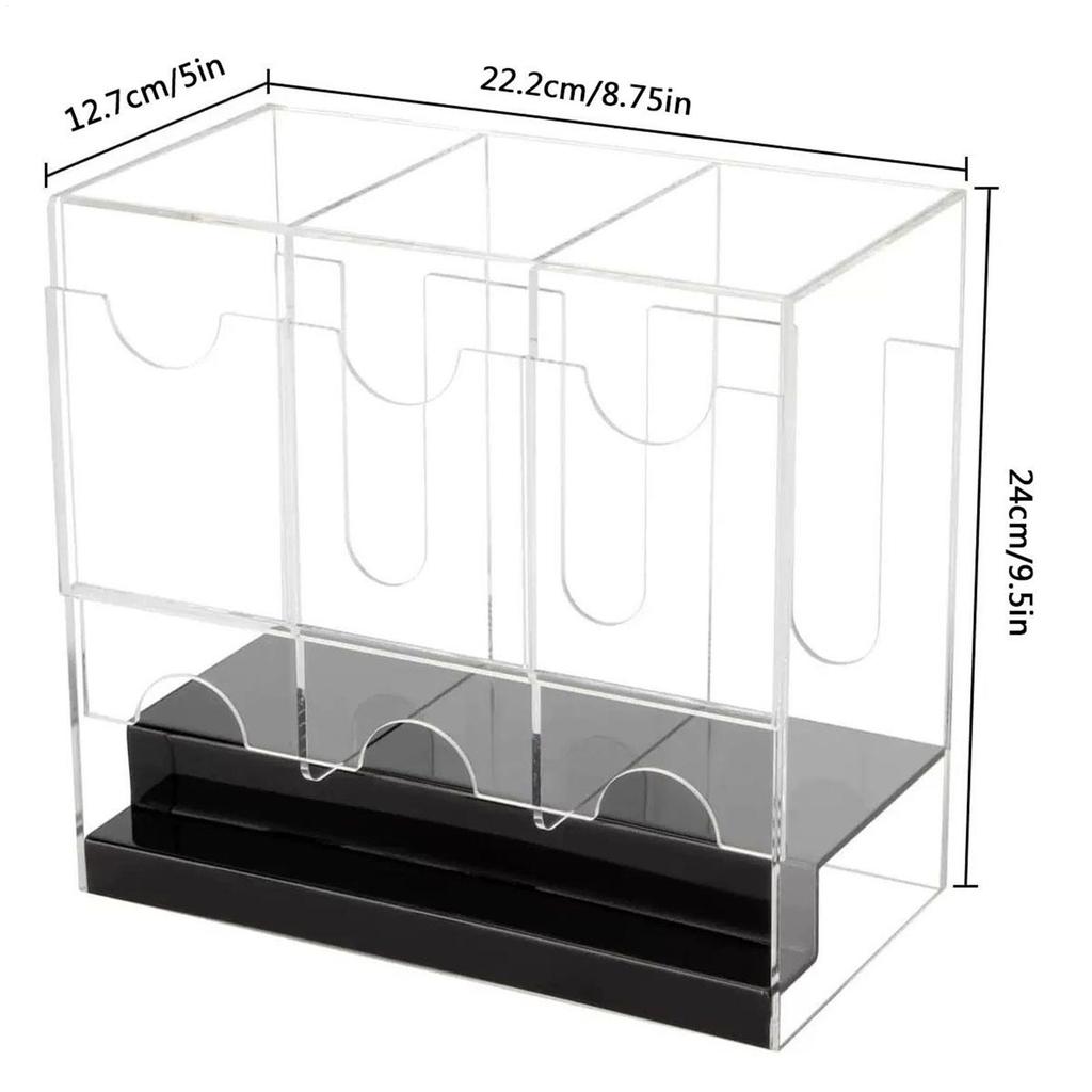 3-Slot Booster Card Storage Box Booster Pack Dispenser Acrylic Deck Storage Case Display Protector Container Organizer Box