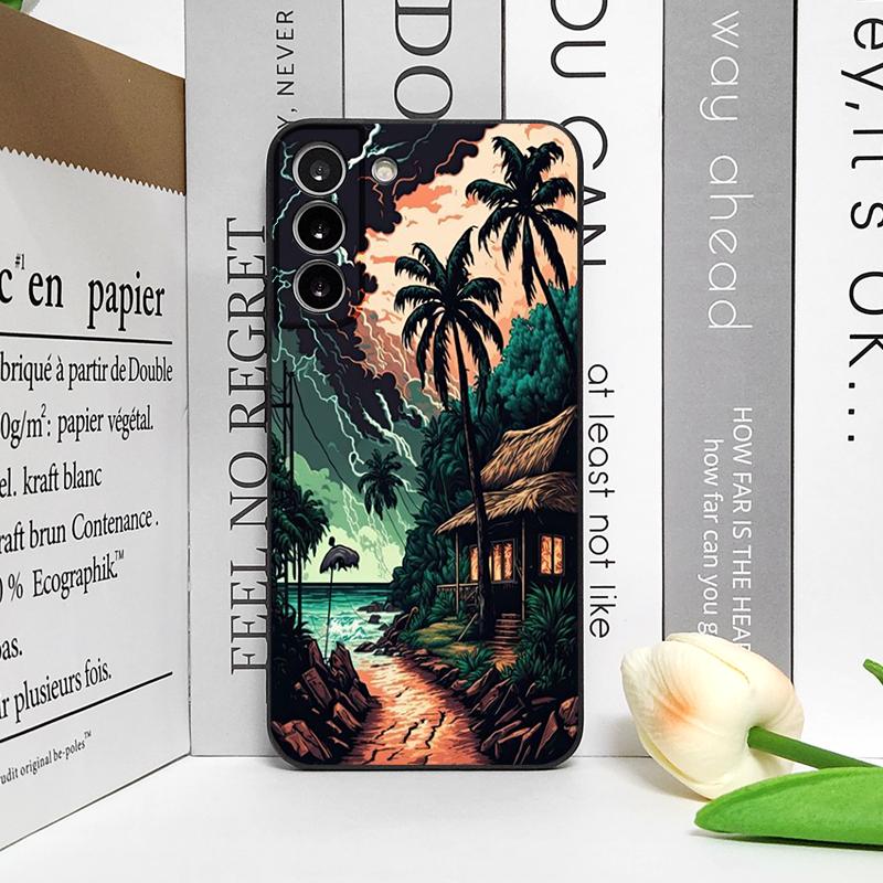 Lustige Kokospalme am Meer Küstenlandschaft Handyhülle für Google Pixel 9A 8 A 7A 6 A 7 PRO 8 9 Pro XL 5G Stoßfest Weiche Hülle