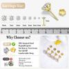 Moissanite Lab Created Diamond Earrings 0.6ctw-3.0ctw Solitaire Studs, D Color VVS1, Hypoallergenic 925 Sterling Silver, 14K White Gold Plated,