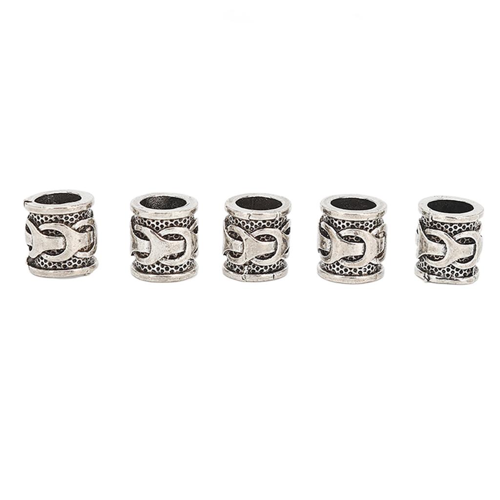 20pcs Alloy Beard Beads Retro Hair Tube Beads Jewelry DIY Pendant for Bracelet Necklace Making