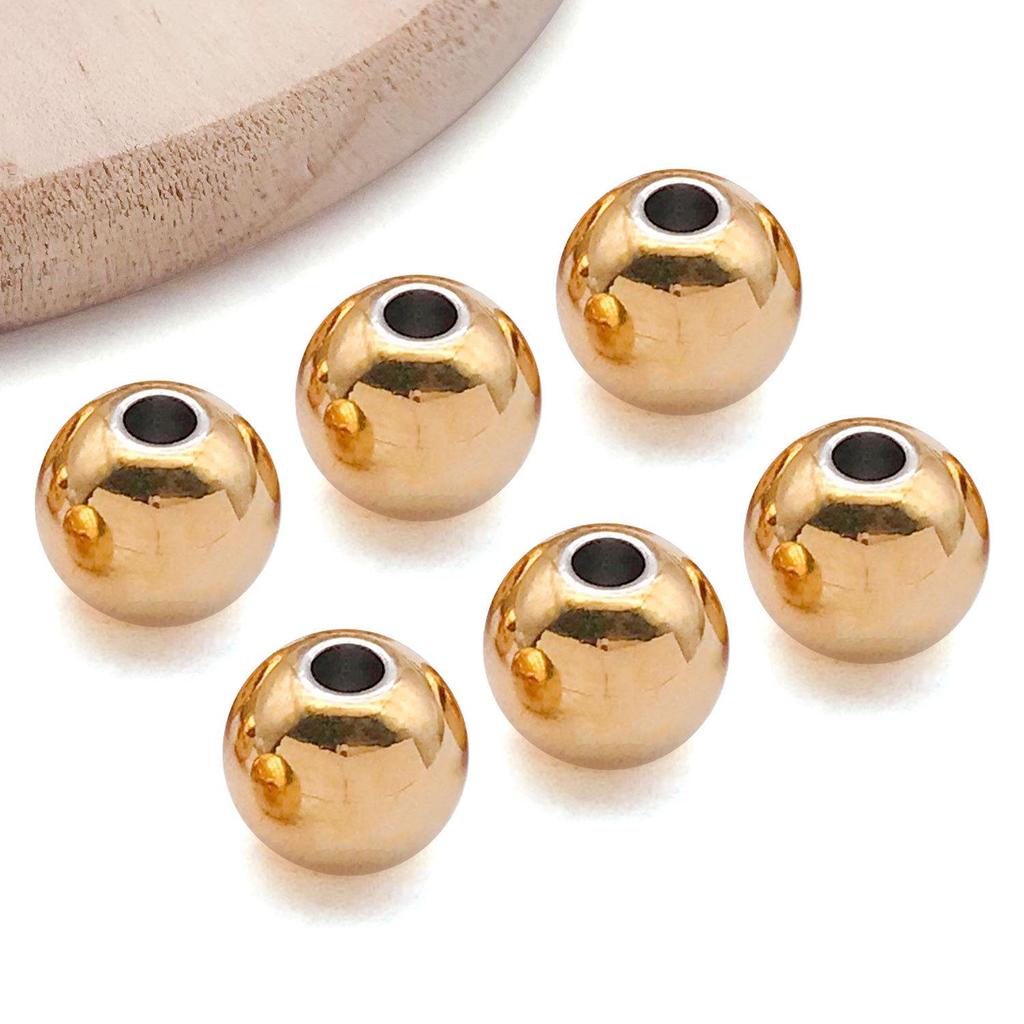 18K Gold Stainless Steel Spacer Beads & Precision Steel Ball for Necklace/Bracelet DIY Jewelry Accessories.