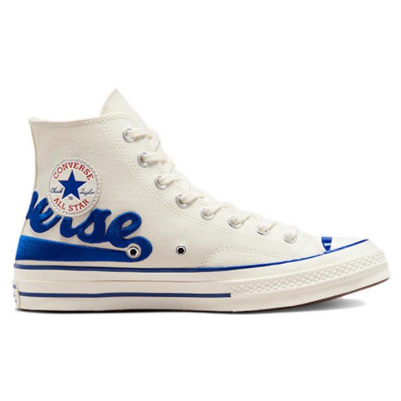 Converse 1970s Chuck Taylor All Star Classic Trend High-Top Canvas Shoes Unisex Milk White Blue