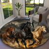 1pc Mythic Cosmic Stallion Printed Chair Rug for Home Office Use, Living Room Kitchen Game Room Round Carpet