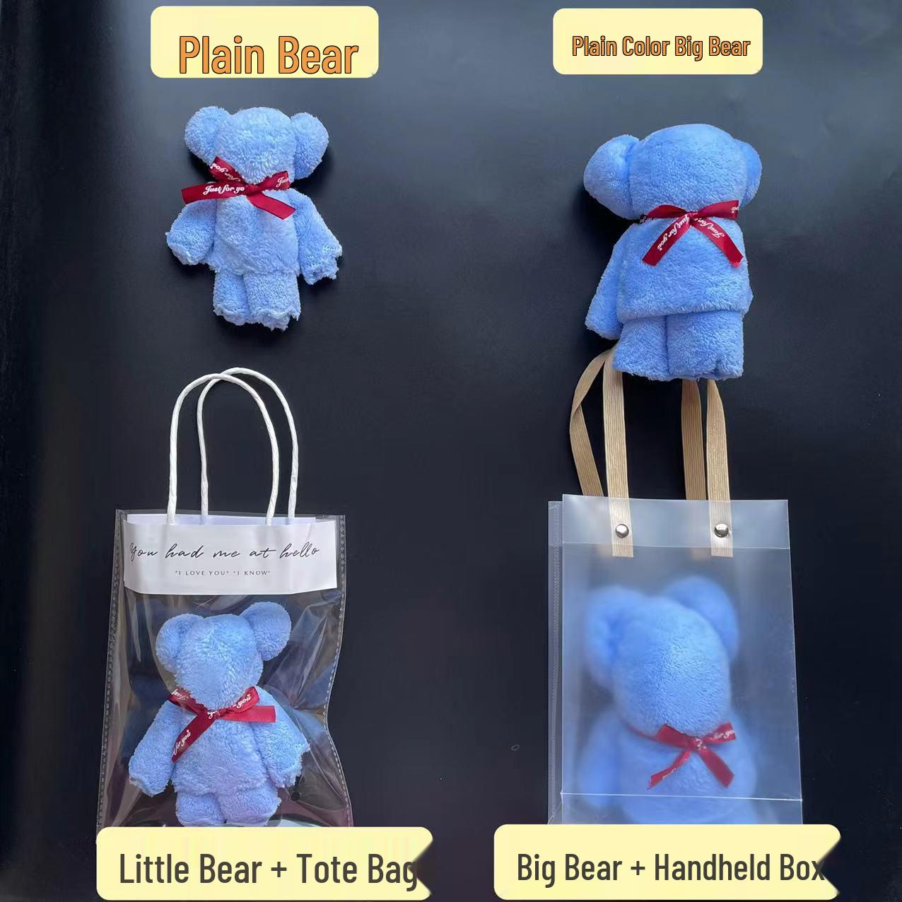 

Japanese Style Red Coral Fleece Towel with Bear in Gift Box, Water Absorbent, Embroiderable Logo, and Plaid Pineapple Design for Weddings 30*30 (Small Bear Only)