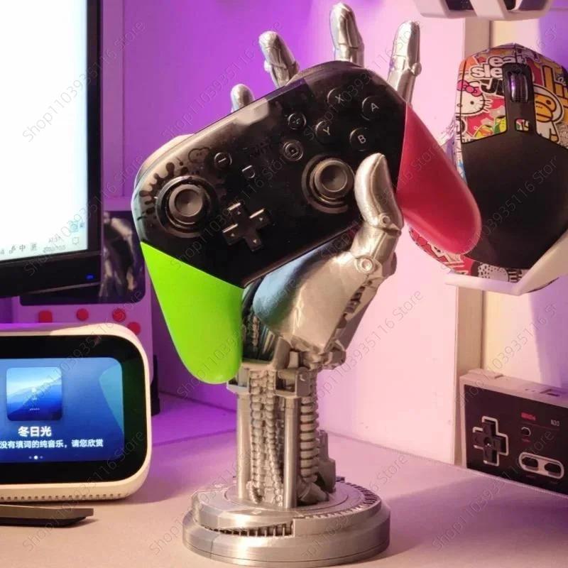 3D Cyberpunk Style Robot Bracket Arm Ornament Ps5s Xboxs Series Universal Switchs Handle Placement Home Desktop Decoration Gift