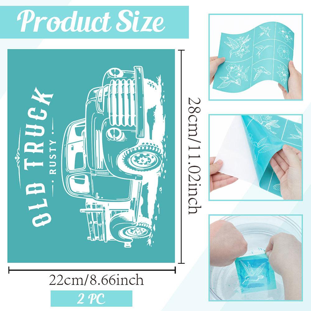 Self-Adhesive Silk Screen Printing Stencil for Painting on Wood DIY Decoration T-Shirt Fabric Truck 220x280mm