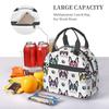 Cute French Bulldogs with Glasses Pattern Insulated Lunch Bag for Teens School Picnic Reusable Portable Thermal Bento Tote Bags