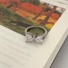 French Elegant Zirconia Bow Ring for Women, Fashionable Versatile Open Style, Exquisite Index Finger Accessory