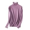 Turtleneck Knit Sweater Women's Fall and Winter Versatile Solid Color Pullover Lady Slim Base Simple Tops