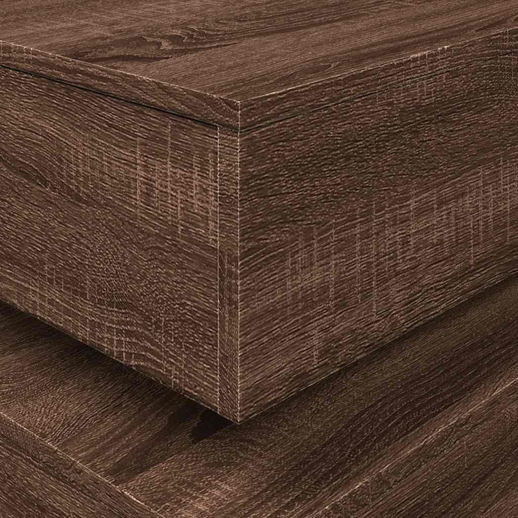 Coffee Table with LED Lights Brown Oak Effect 90 X 50 X 40 Cm
