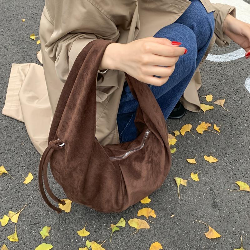 Retro Handbag Korean Half-circle Dumpling Bag Stylish Simple Zipper Underarm Bag Leopard Print Shoulder Bag Commuter Women's Bag