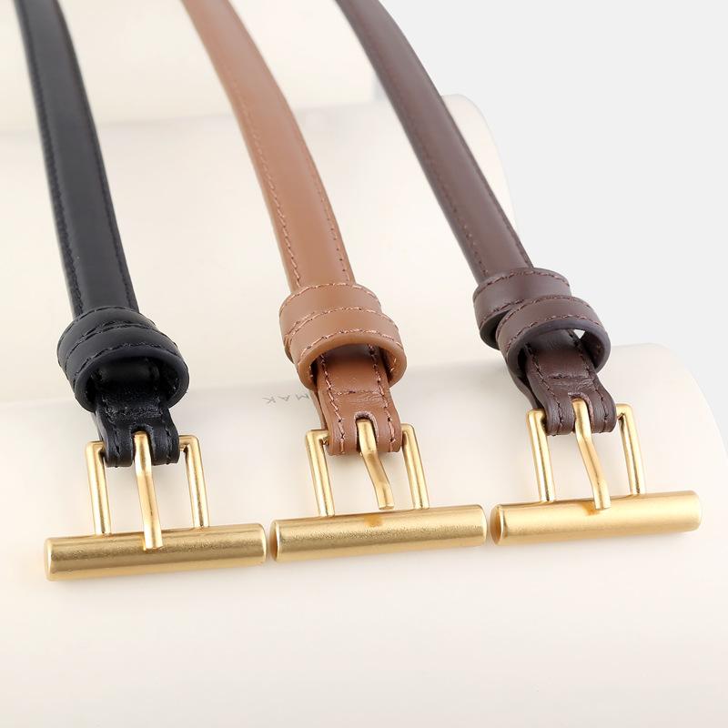 Cowhide Women'S Thin Belt Decorative Trousers Jeans High-End Trendy New Goods