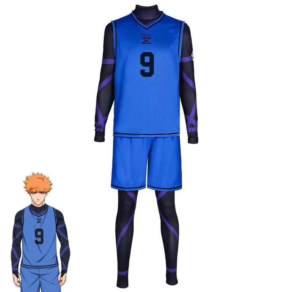 Maglia da prigione blu Jieshi una ape schiena set sportivo cosplay tuta per giochi di ruolo