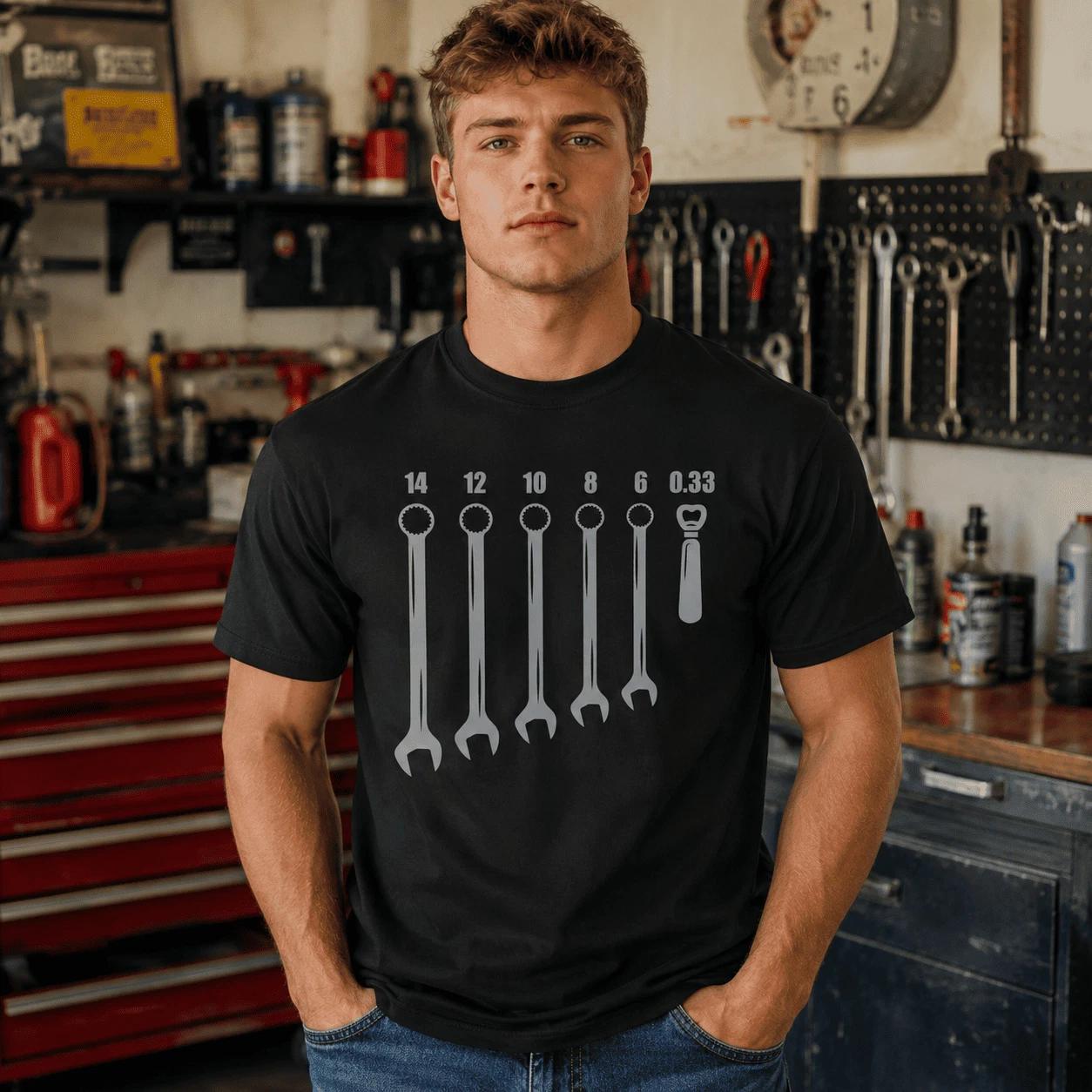 Beer Spanners Funny Mechanic T-Shirt DIY Alcohol Humor Graphic Tee S