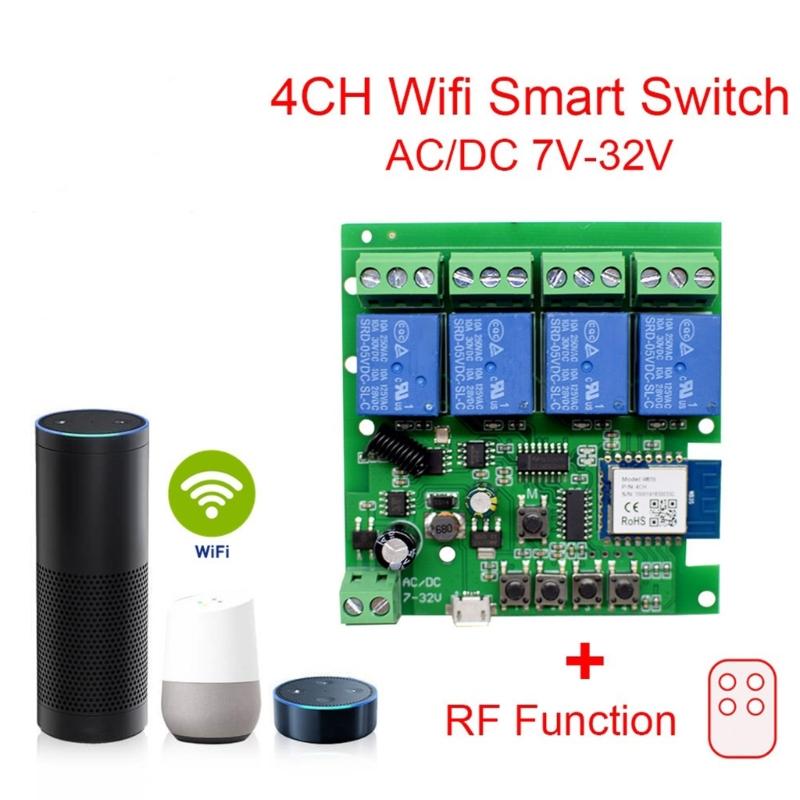 Remote Control Light es WiFi Wireless es Modules 7-32V 4CH WiFi Light es Garage oor Controller