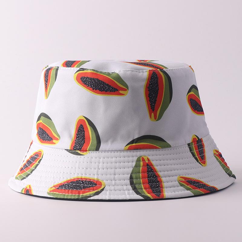 Small Edge Sunshade Bucket Hat Double-sided Basin Hat European and American Personalized Fashion Printed Hat
