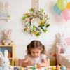 Easter Wreath Hangable Artificial Garland Spring Ornament Bow Design Easter Spring Wreath for Holidays Festivals Celebrations