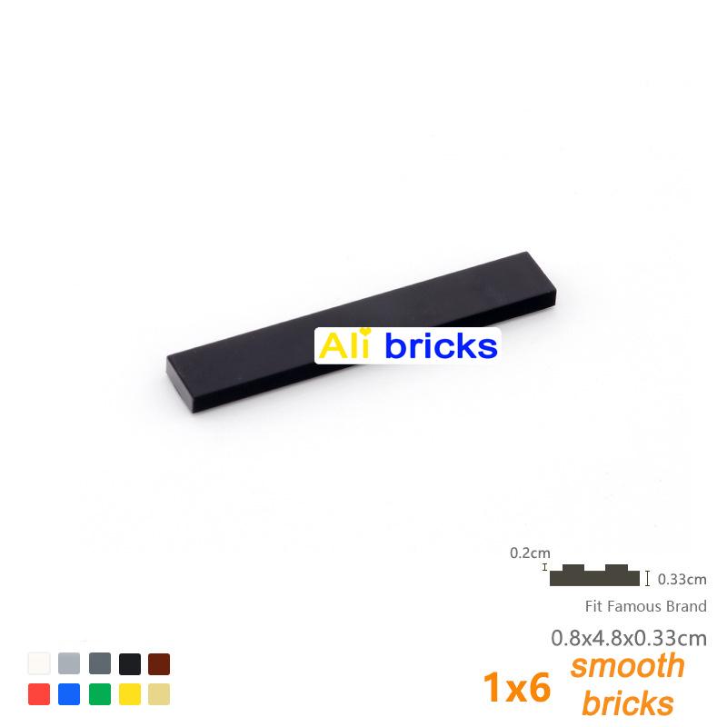 200pcs Bulk Building Blocks Figure Bricks Smooth 1x6 11 Colors Educational Creative Size Compatible With Brand Toys for Children
