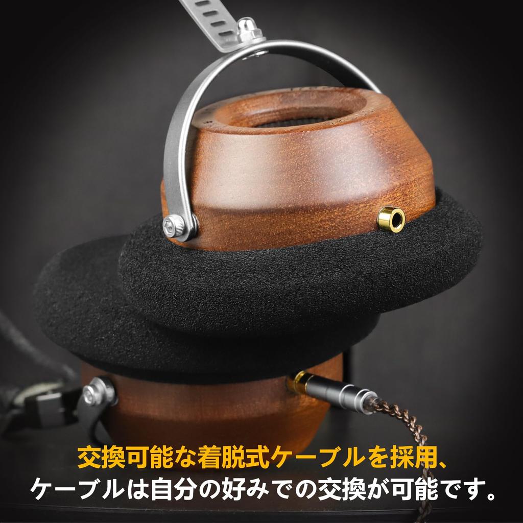 Okcsc M1 Pro Kopfhörer, kabelgebunden, Holzgehäuse, Retro-40-mm-Treibereinheit, abnehmbares Kabel, Stereo-Anzeige, kompatibel, halboffener Musik-/Filmverstärker/Player