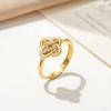Women's Cross Clover Ring with Inlaid Diamond Zirconia - European & American Fashion Adjustable Open Index Finger Ring
