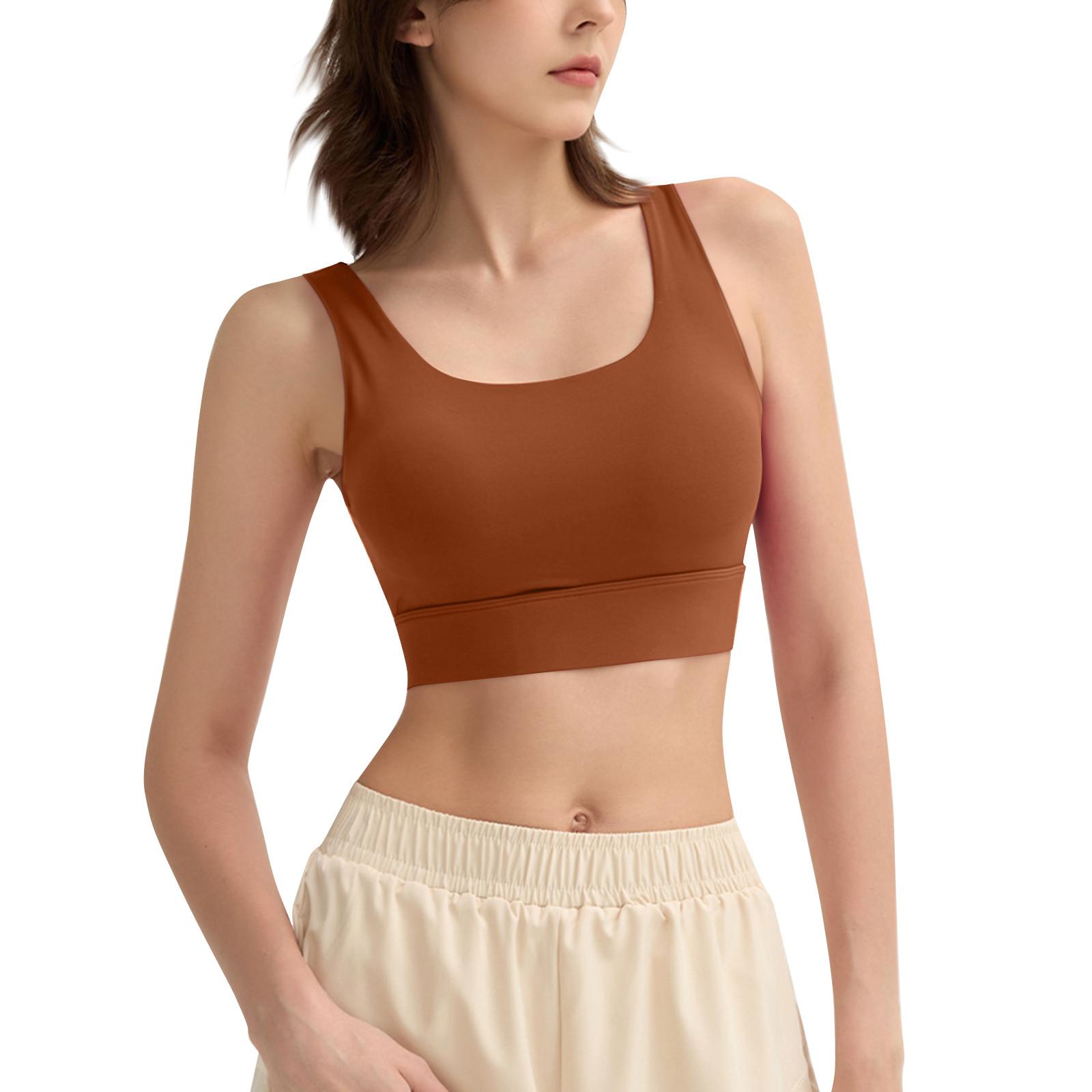 

Молодых девушек однотонный цвет чашечки йога нижняя рубашка спортивное нижнее белье жилет XL