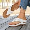 Women's Shoes TEMU Large Size Flip-flops Summer Fashion Flowers One Pedal Slope Heel Outside Wearing Cool Slippers Women
