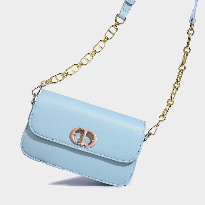 

Нишевая легкая роскошная высококачественная маленькая квадратная женская сумка-мессенджер 2024 года, новая модная сумка-мессенджер через плечо с цепочкой синий
