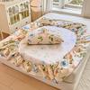 New Cotton Single Bed Cover A Fresh and Simple Country-style Floral Old Coarse Cloth Mattress Cover Bring Elastic Bedspreads