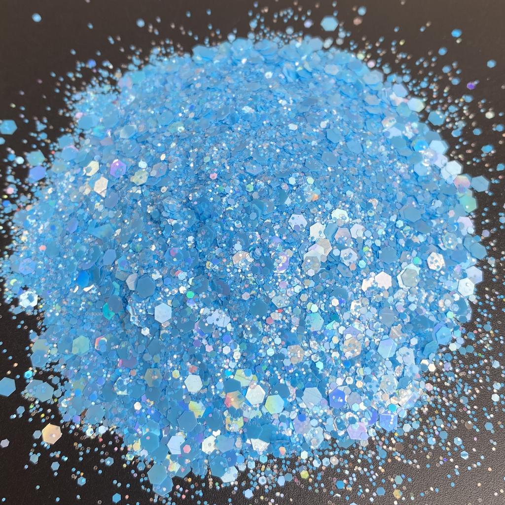 Hot Selling High Sparkle Holographic Epoxy Resin Chunky Glitter for Crafts Nail Face Body