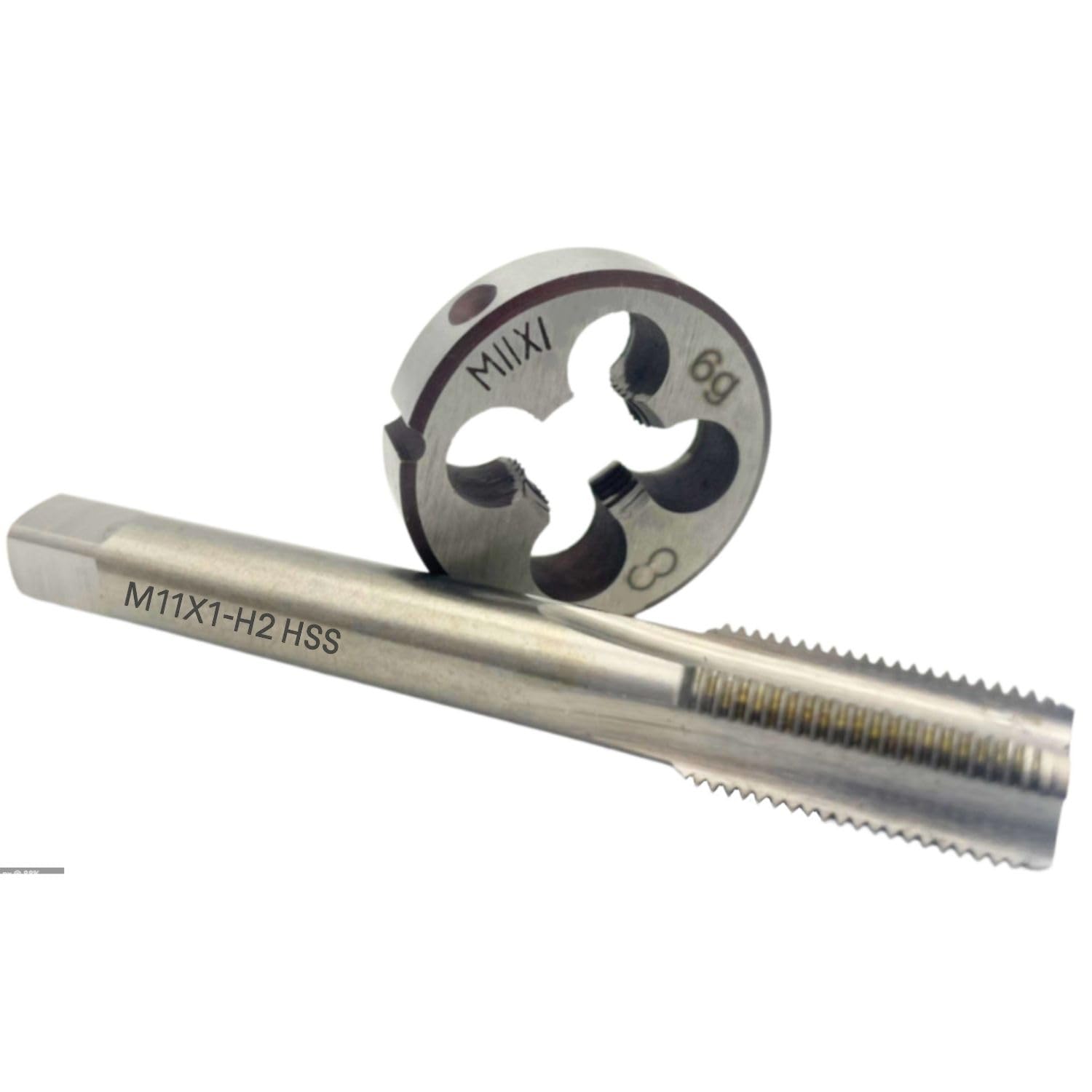 

MSMint Tap and Die, M11 x 1.1mm, Thread Cutting Tap Die, for Threading, Screw Holes, Bolts, Male and Female Threads, Machining, Repair, and Repair