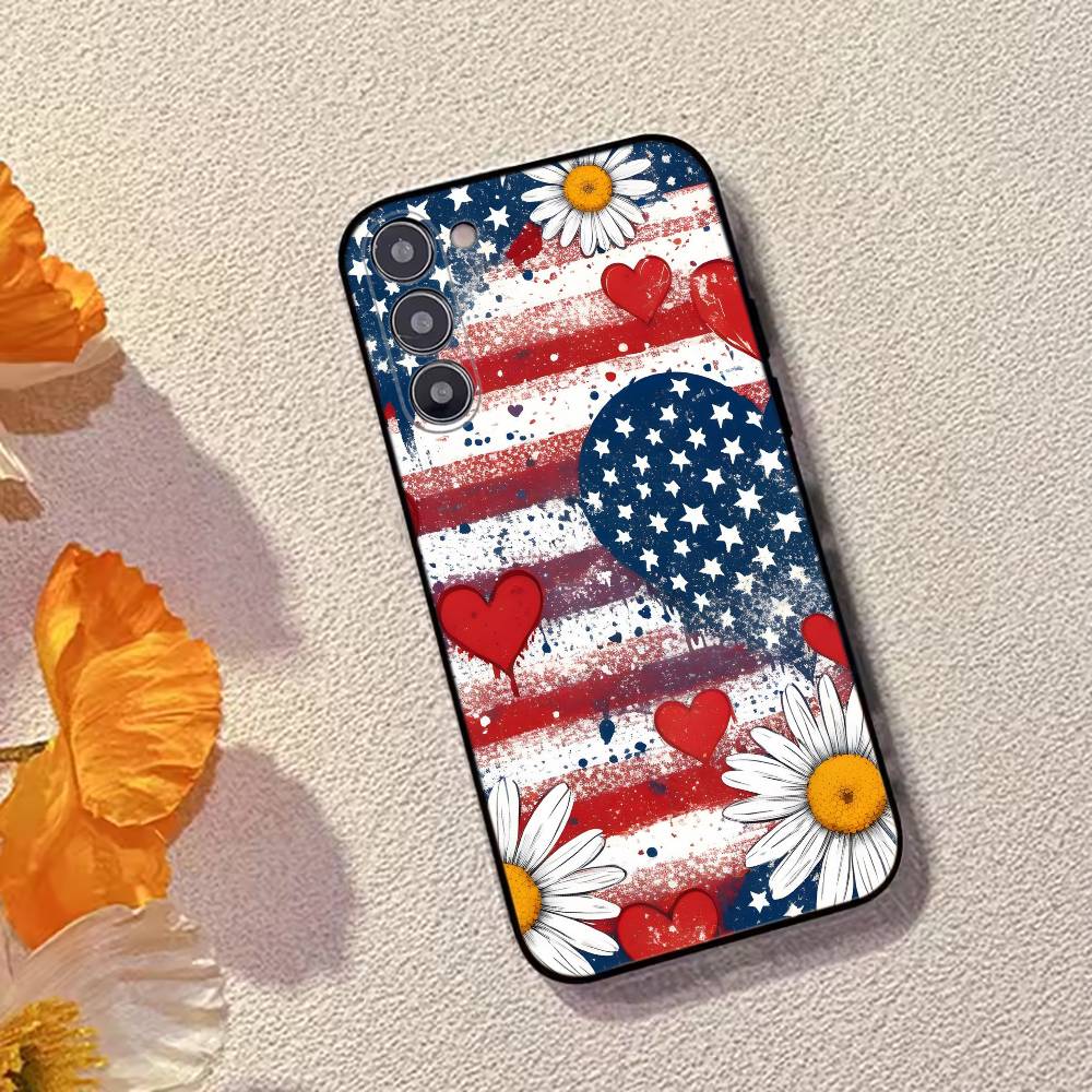 

USA A-America Flag Phone Case Silicone Soft For Samsung Galaxy A73,A72,A71,A70,A53,A52,A51 Samsung a11