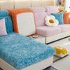 Plush Sofa Cushion Cover For Living Room Rose Shape Stretch Adjustable Removable Couch Covers Pets Kids Furniture Protector
