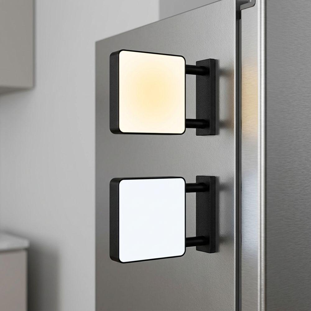 Miniature LED Refrigerator Magnet Light Sign Round Square DIY Glowing Fridge Magnet Gifts Decor