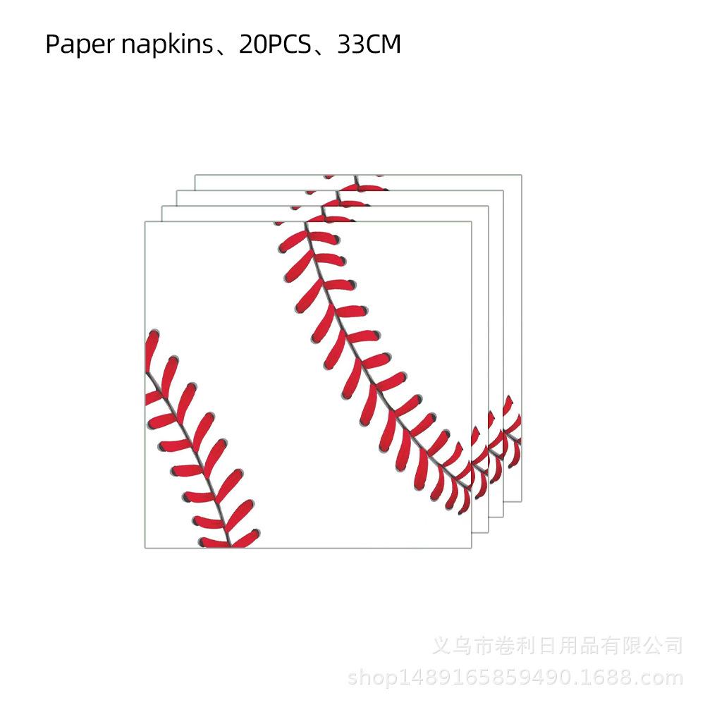 Baseball Baseball Themenparty Zubehör Geburtstagsdekorationen Einweg-Pappteller Pappbecher Papierservietten Tischdecke