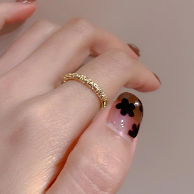 925 Silve Love Heart Hollowed Out Ring For Women Girl Extremely Fine Korea Ins Jewelry Gift