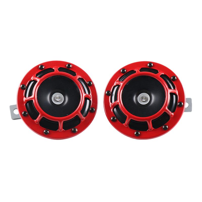 Universal Car Motorcycle Horn 12V Car Modified Horn High Pitch Red Basin Electric Horn Snail-AD39