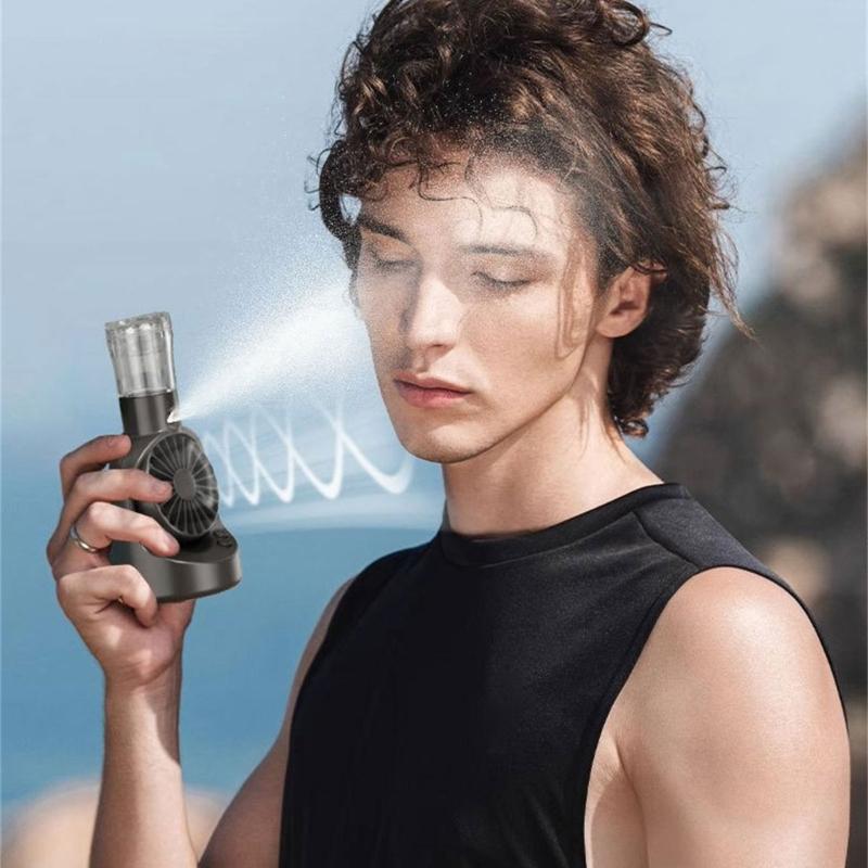 Small Desk Fan Powerful Spray Fan Small Pocket Fan Lightweight Rechargable Fan Misting Spray Fan Plastic Material