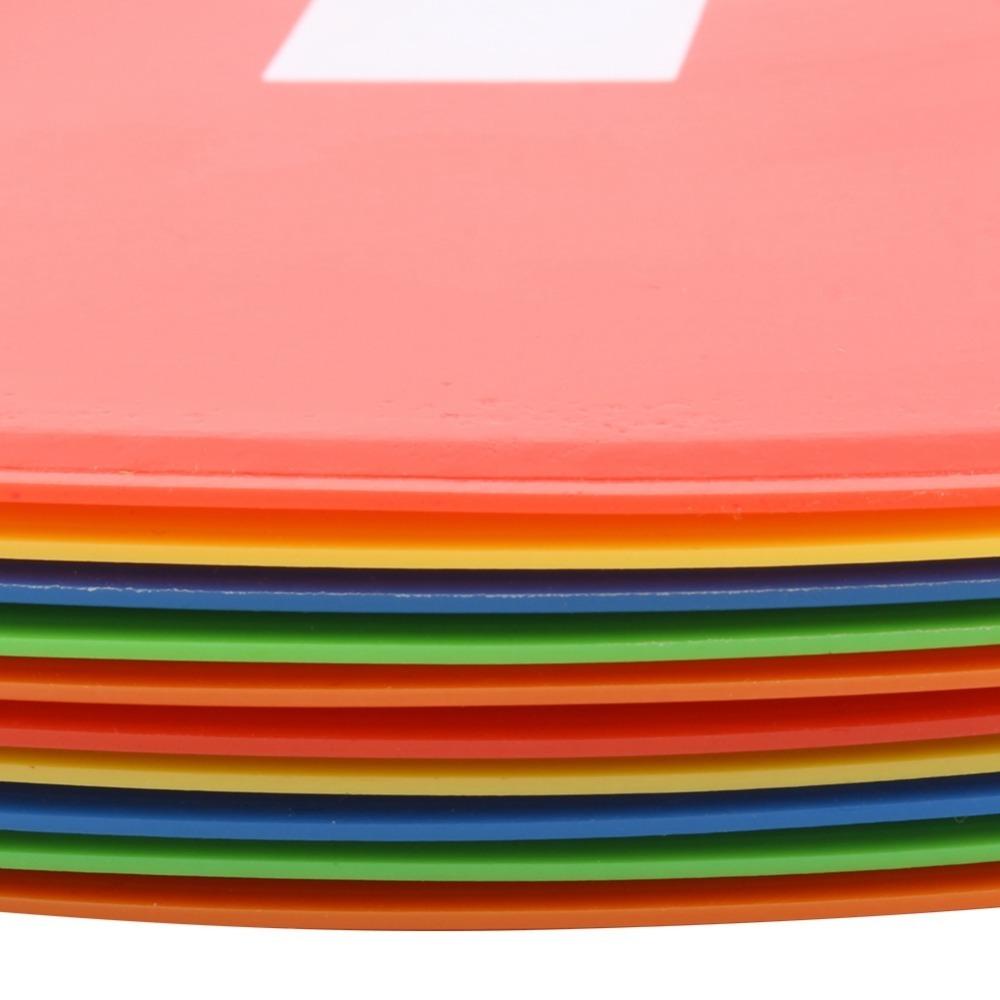 11PCS Round Flat Spot Markers TPE Field Markers Durable Training Discs Classroom Games Number Labels 1-10