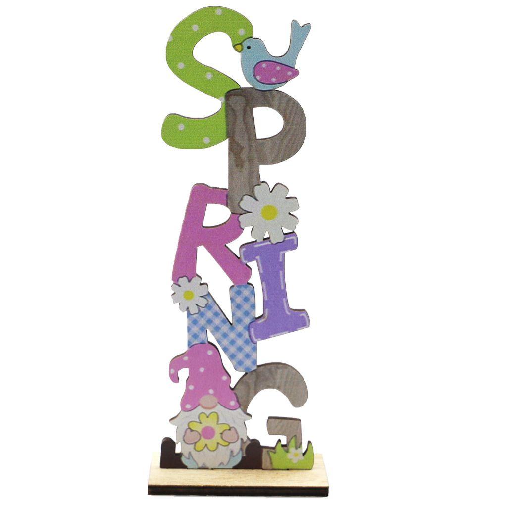 Easter Wooden Table Centerpiece Sign With Gnome Rabbit Decorations