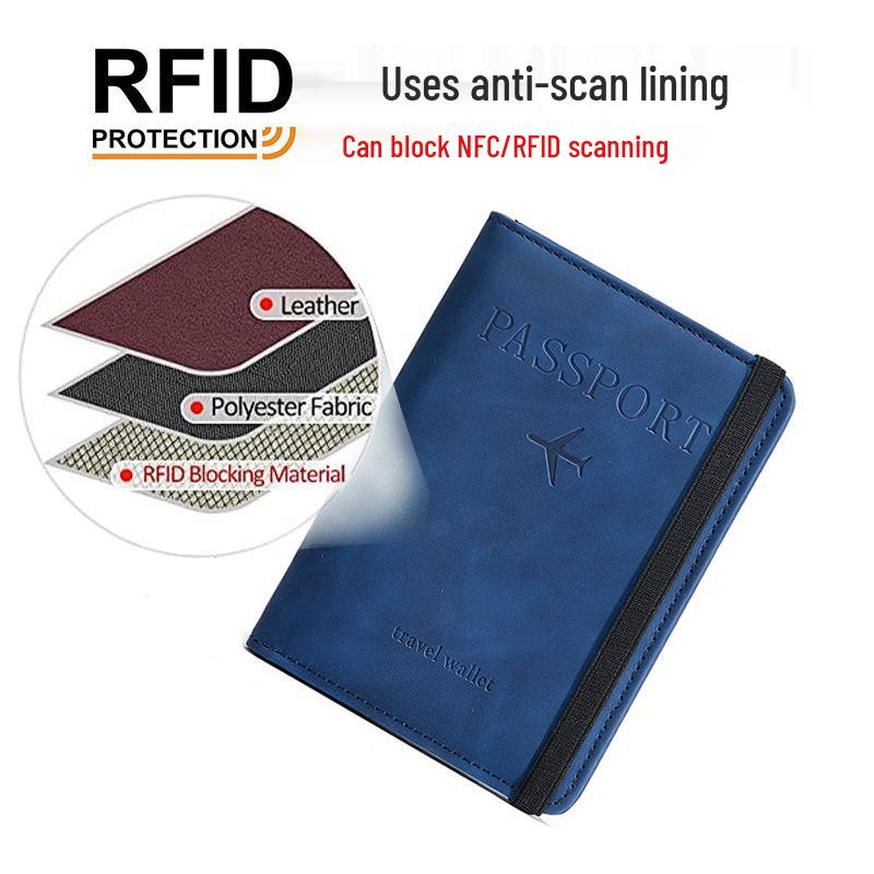 Cross-Border PU Leather RFID Passport Holder & Travel Wallet
