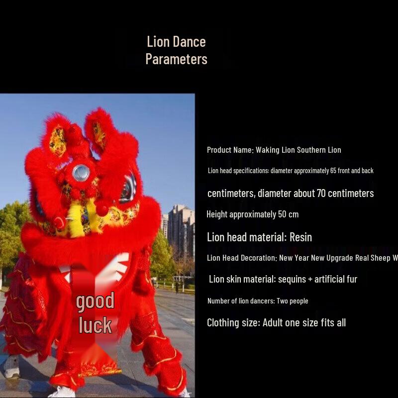 Adult Southern Lion Dance Costume & Props
