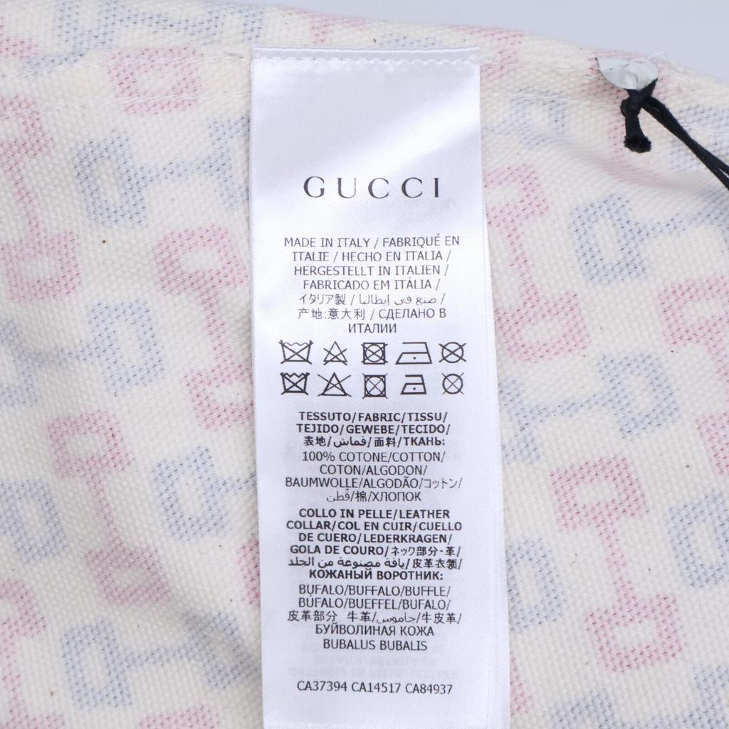 GUCCI [/Domestic regular] 609627 Horsebit print leather collar Jacket 36 White / Navy / RedUsed