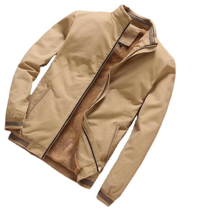 Fleecejacke Herren Winter Koreanische Version Trendig Slim-fit Jugend Stehkragen Baumwolle Übergröße Jacke Herrenbekleidung
