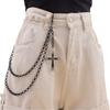Hip Hop Cross Pendant Waist Chain Metal Dual Layer Accessory For Men Women
