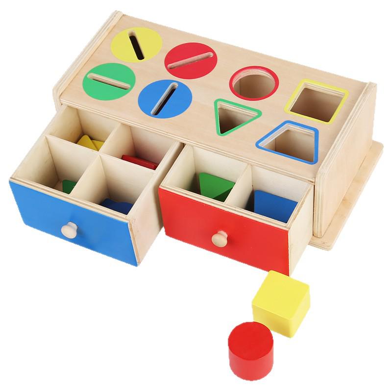 Montessori Early Education Shape & Color Sorting Building Blocks for Children