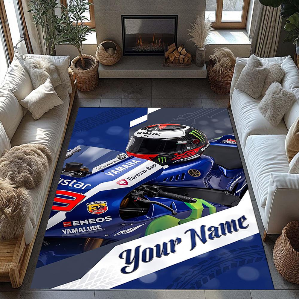 Jorge Lorenzo Customized Name Floor Rug Office Rug Suitable For Study Room Living Rooms Balcony Playrooms Antislip Rug Decorate Offices